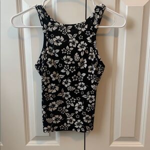 Floral Black and White Women's Top